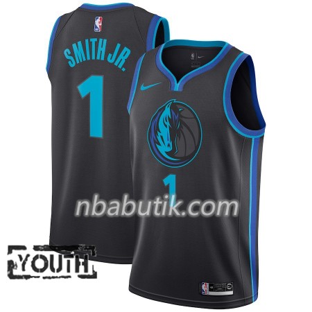 NBA Børn Trøje Dallas Mavericks Dennis Smith 1 2018-19 Nike City Edition Sort Blå Swingman